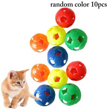 10Pcs Kaķis Bumbu Plastmasas Mini Radošo Dobi Džinglu Bumbu Kaķis Rotaļlietas Kaķēns Košļāt Nulles Rotaļlietas Chase Spēlēt Bumbu Pet Apmācību Piederumi