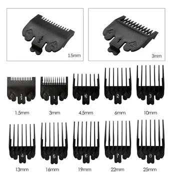 10PCS/Komplekts Hair Clipper Ķemmes Rokasgrāmata Komplekts Melns Plastmasas Matu Trimmeris Guid Pielikumi 10 Izmēri, Universāla Matu Salons Rīki