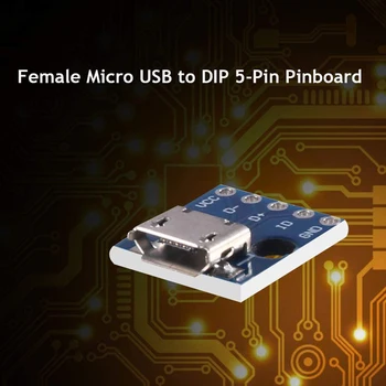 10pcs Sieviešu Micro USB, lai IEMĒRKŠANA 5-Pin Pinboard 2.54 mm Micro USB Tipa Interfeiss Strāvas Adapteris Valdes 5V Starplaikos Modulis