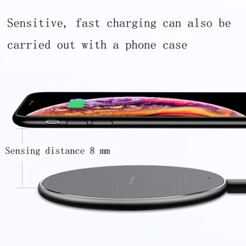 10W Qi Bezvadu Tālruņa Lādētājs, iPhone 8 X XR XS Max 10W Ātru Bezvadu Uzlāde Samsung S8 S9, Ņemiet vērā, 9 S10 USB Lādētāju Pad