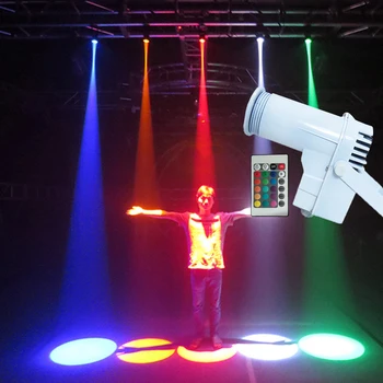 10W RGB Gaismas LED Pinspot Gaismu Ar Tālvadības Posmā Efektu Prožektoru Disco Bumba DJ Skatuves Puses Parādīt Gaismas Ziemassvētku Deju Lampas