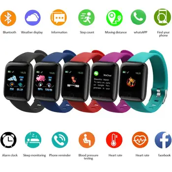 116 Plus Smart Skatīties Vīriešu un Sieviešu Asins Spiediena Monitoru, Fitnesa Tracker Aproce sirdsdarbība Smartwatch Android, IOS Smart Pulkstenis