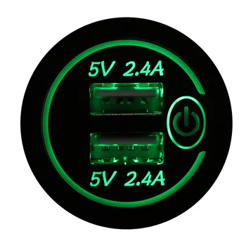 12-24V 4.8 Touch Slēdzis Dual USB Ports piepīpētāja Ligzdas Sadalītājs Strāvas Adapteris+Termināļa Automašīnas Lādētājs DIY Mehānisko RV