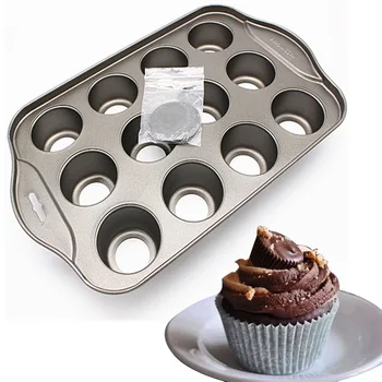12 Caurumiem, Mini Muffin Cupcake Kūka Pelējuma Renes Bakeware Kūku Panna ar Noņemamu Apakšu Virtuves Konditorejas izstrādājumu Cepšanas Piederumi