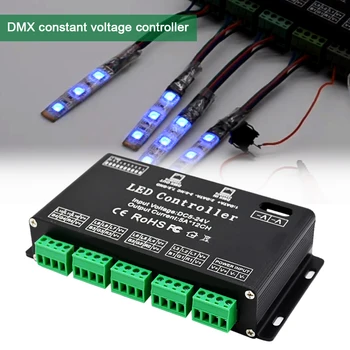 12 Kanālu 5.A RGBW DMX 512 LED Dekoderi DMX Kontrolieris Reostats Izmantot DC5-24V RGBW RGB LED Gaismas Sloksne Modulis