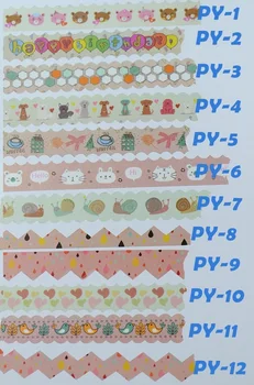 12Designs (Pieņemt Paņemt ) Japāņu Washi Dekoratīvās Līmlenti Multicolor Kartona modelis DIY Maskēšanas Papīrs, Lentes, Vairumtirdzniecība
