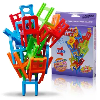 12PCS Jaunu Mini Kaudze Krēslu Līdzsvaru Bloks Rotaļlietas Bērnu Agrīnās Izglītības Līdzsvaru Mācību Rotaļlietas Bērniem Puses Ģimenes Mijiedarbība Spēle