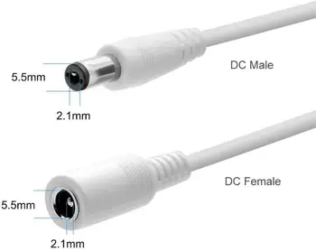 12V strāvas pagarinātāju 1M, 2M, 5M 10M 20M 2.1 * 5.5 mm savienotājs DC strāvas vadu CCTV videonovērošanas kameras LED bar radio printeri