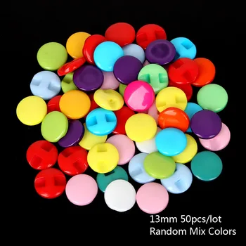 13mm 50gab Izlases Krāsas Dekoratīvu Pogu Bērniem Scrapbooking Piederumi, Šūšanas Apaļas Plastmasas Kāta Pogas Drēbes Kuģiem