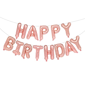 13pcs laimes Dzimšanas dienā, Balonus, Rose Gold Vēstuli, Folija gaisa Balons, Pieaugušo, Bērnu Dzimšanas dienas svinības Apdares Gaisa Globos Kāzu Anniversaire