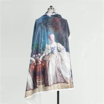 140X100cm Vintage Eļļas Glezna Iespiesti Zīdaini Šifona Satīna Audums Raibs Audums Šūšanas Materiālu DIY Padarot tērpu Kreklu