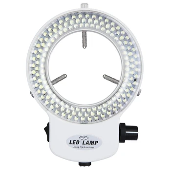 144 Led Ring light for mini darbības joma lampas gaisma 6000K 0- regulējams Balts Adapteris Stereo Mikroskopu & Kamera