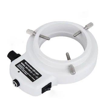 144 Led Ring light for mini darbības joma lampas gaisma 6000K 0- regulējams Balts Adapteris Stereo Mikroskopu & Kamera