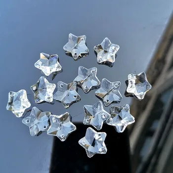 14mm Crystal Star Krelles 2 Caurumi Stikla Suncatcher Piederumi, Lustras Prizmas Daļa Kāzu Mājas Apdare DIY Rotaslietu izgatavošana