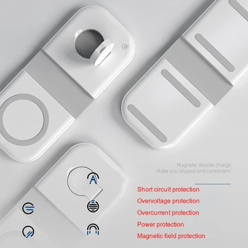 15 W Magsafe Duo, Lādētājs Pad ar Led Gaismas iPhone 8/11/12 Magnētisko Dual Locīšanas Qi Bezvadu Lādētāju Kandidēt iWatch Airpods