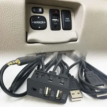 150CM 3 Stilus, Auto Dash Flush Mount AUX USB Ports Panelis Auto Laivu Dual USB Pagarinājuma Kabelis, Adapteris priekš Volkswagen, Toyota