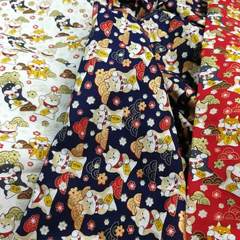 150cm Plats Japāņu Stila Zelta Pulveris Suns Drukāt Kokvilnas Auduma Metru Audumi, Šūšanas Piederumi DIY Soma Quilting Apdare Audums