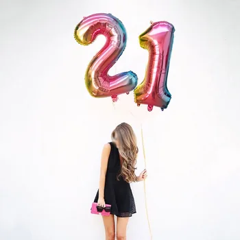 16 32 40 Collu Sudraba, Zelta Folijas Numuru Baloni Digitālo Globos Dzimšanas Dienu, Kāzu Dekorācijas Ballons Baby Dušas Piederumi