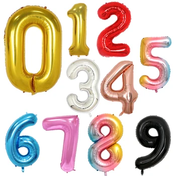16 32 40 Collu Sudraba, Zelta Folijas Numuru Baloni Digitālo Globos Dzimšanas Dienu, Kāzu Dekorācijas Ballons Baby Dušas Piederumi
