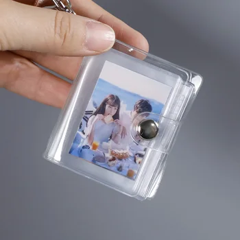 16 Mini Pocket Photo Atslēgu riņķi 1 2 Collu ID Tūlītēju Attēlu Keychain Pāris Mīļākais Laiks Atmiņas Albuma Atslēgu piekariņi Dāvanas