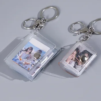 16 Mini Pocket Photo Atslēgu riņķi 1 2 Collu ID Tūlītēju Attēlu Keychain Pāris Mīļākais Laiks Atmiņas Albuma Atslēgu piekariņi Dāvanas