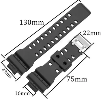 16 mm Gumijas Skatīties Joslas Siksna piemērots Casio G Shock Nomaiņa Black Waterproof Watchbands Piederumi