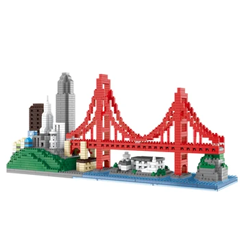 1610pcs+ San Francisco Mini Celtniecības Bloki Pilsētas Panorāmu Pasaules Slaveno Arhitektūras 3D Modelis Diamond Ķieģeļi Rotaļlietas, Lai Bērns Dāvanu