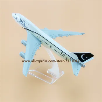16cm Metālu Sakausējumu Plaknes Pakistānas Gaisa PIN Airlines Boeing 747 B747-400 Airways Lidmašīnas Modelis w Stāvēt Gaisa kuģa Dāvanu