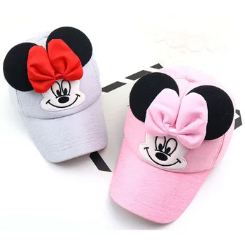 17 Stila Disney Anime Minnie Mickey Bērniem Cepuri, Zēns, Meitene, Hip Hop Cepures Ar Ausīm Dzīvoklis Mickey Minnie Mouse Bērnu Ceļojumu Cepuri Attēls Rotaļlietu