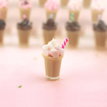 1gb 1/12 Leļļu Nams Miniatūras Milkshake Piena Tējas Tase Simulācijas Satricina Modeli, Rotaļlietas, Mini Virtuve Apdares Namiņš Piederumi