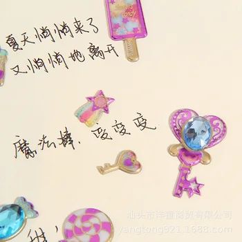 1gb/1lot Kawaii Kancelejas preces Uzlīmes trīsdimensiju mīlestības dimanta konfektes karikatūra Uzlīmes Scrapbooking DIY Kuģiem, Uzlīmes
