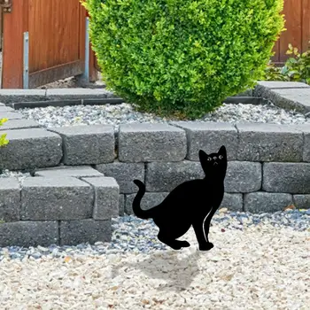1gb 2D Kaķis Attēls Zemes Ielikt Apdare Statuja Apdare Rotājumu Dārza Zāliens, Āra Apdare