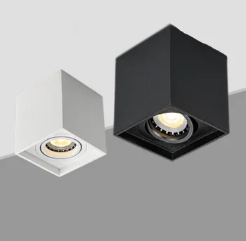 1gb Laukumā uz Virsmas Montēta LED Downlight ar Maināmiem GU10 LED Spuldze 7W 10 W LED Griestu Spot Gaismas AC85V-265V Telpās