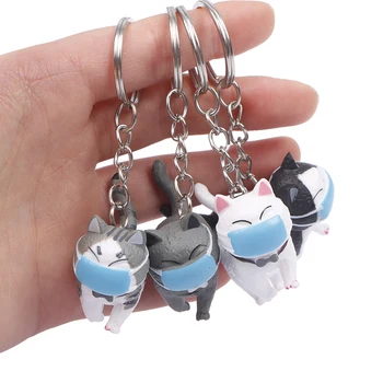 1GB Mini Gudrs Tauku Bell Kaķi PVC Pagriezt Vārda Anime Statuetes Keychain Piekariņi Dāvanas Rīcības Attēls Kulons Rotaļlietas