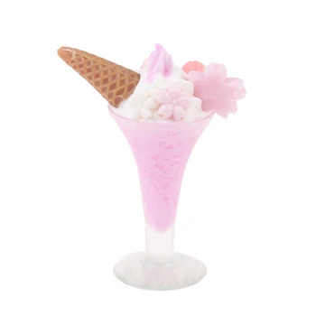 1gb Rozā saldējuma Kauss 1:12 1:6 1:8 Namiņš Miniatūras saldējuma Kauss Modeli, Lelles, Virtuves, Pārtikas Piederumi