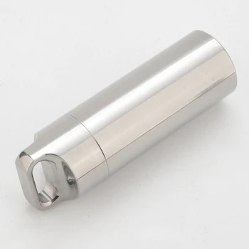 1GB Sudraba Ūdensizturīgs Titāna Narkotiku Organizators Keychain Tablete Pillbox Konteineru Atlicināt Turētājs Zāles Pill Box Gadījumā Jaunas
