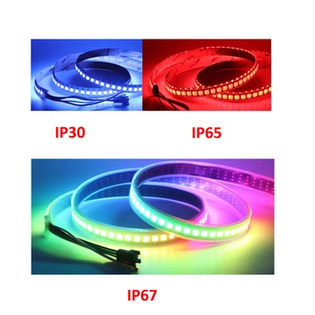1M 2M WS2812B RGB Led Lentes IC Atsevišķu Adresējama Pikseļu Gaismas Melns/Balts PCB DC5V + RF 14keys USB Kontrolieris IP30 IP65 IP67