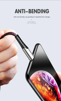 1M Džinsa Pītā Micro USB/Type-c Ātru Lādētāju, Datu Kabeli, lai Xiaomi 9 Huawei Pro20 Samsung