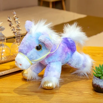 1pc 25cm Krāsains Jauki Unicorn Plīša Rotaļlietas Pildījumu Gudrs žilbinošas Zirgu Plīša Lelle Varavīksnes Unicornio Bērniem, Meitenēm, Dzīvnieku Rotaļlietas, Dāvanu