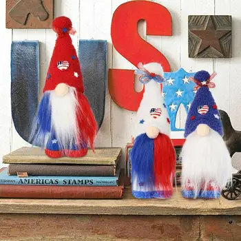 1PC Jaunu Amerikāņu Neatkarības Diena Anonīma Lelle Statuetes Amerikāņu Gnome Prezidenta Vēlēšanu Apdare Tēvijas Ornaments