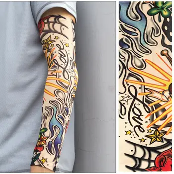 1pc karstā pārdošanas tetovējums piedurknēm stilu elastīgs Viltus neilona Rokas ganāmpulka mīļoto meiteni Budas Vilks Pūķis dizainu halloween forši vīrieši