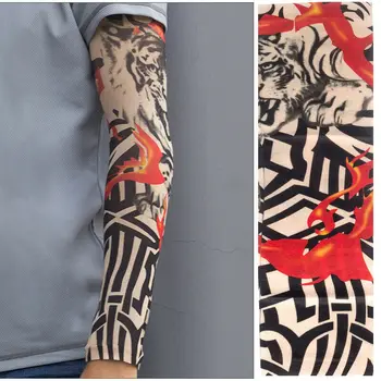 1pc karstā pārdošanas tetovējums piedurknēm stilu elastīgs Viltus neilona Rokas ganāmpulka mīļoto meiteni Budas Vilks Pūķis dizainu halloween forši vīrieši