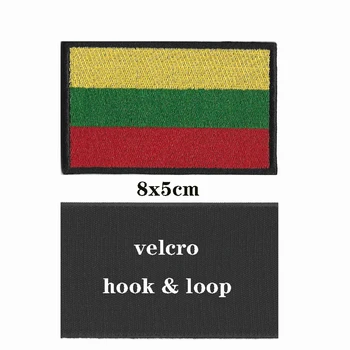 1PC lietuvas karogu, Lietuva Armband Izšūti Plāksteri Hook & Loop vai dzelzs par Izšūšanas Velcro Žetons Auduma Militāro Morāles
