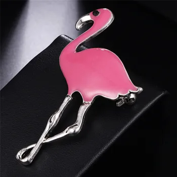 1pc Modes Dizaina Sieviete Piespraudes Ekskluzīvas Vintage Metāla Emaljas Flamingo Broša Adatas Sieviešu Rotaslietas Accessroies