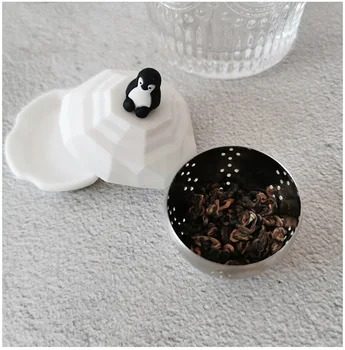 1pc Nerūsējošā Tērauda Tējas Sietiņš Jauki Peldošās Pingvīns Tējas Infuser Filtrs Alus Padara Tējkannu Tējas Noplūdes Maker Virtuves Rīki