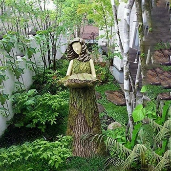 1PC Sherwood Papardes Pasaku Statuetes ar Putnu Pakārtotā Sveķu Rotājumu Āra Dārza Statujas Super Cute Sākuma Dārzu Mākslas Apdare