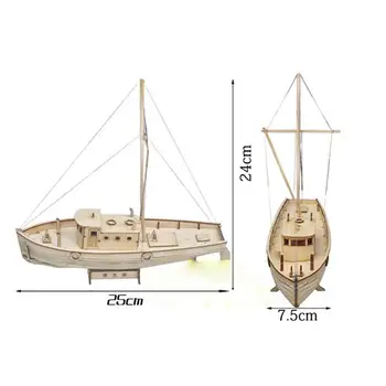 1set Kuģu Montāžas Modelis Diy Komplekti Koka Buru Laiva 1:50 Mērogā Apdare Rotaļlieta Dāvana