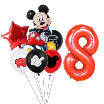 1Set Mickey Mouse Minnie Folija Baloni Disney atrakciju Parku Bērniem Happy Birthday Puse Rotājumi Globos Dāvanas Bērnu