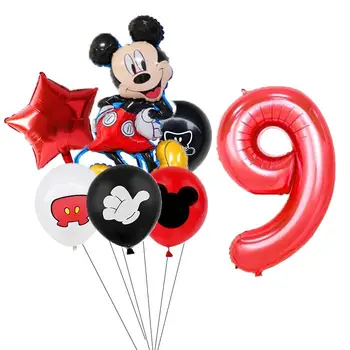 1Set Mickey Mouse Minnie Folija Baloni Disney atrakciju Parku Bērniem Happy Birthday Puse Rotājumi Globos Dāvanas Bērnu
