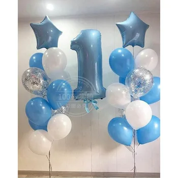 1set, Zēns, Meitene, Dzimšanas dienas svinības Baloni 40inch Ciparu Skaits 1 Manu 1 Gadu Veco Puse Balonu Bērnu Dušas ir Piepūšams ar Hēliju Balonu